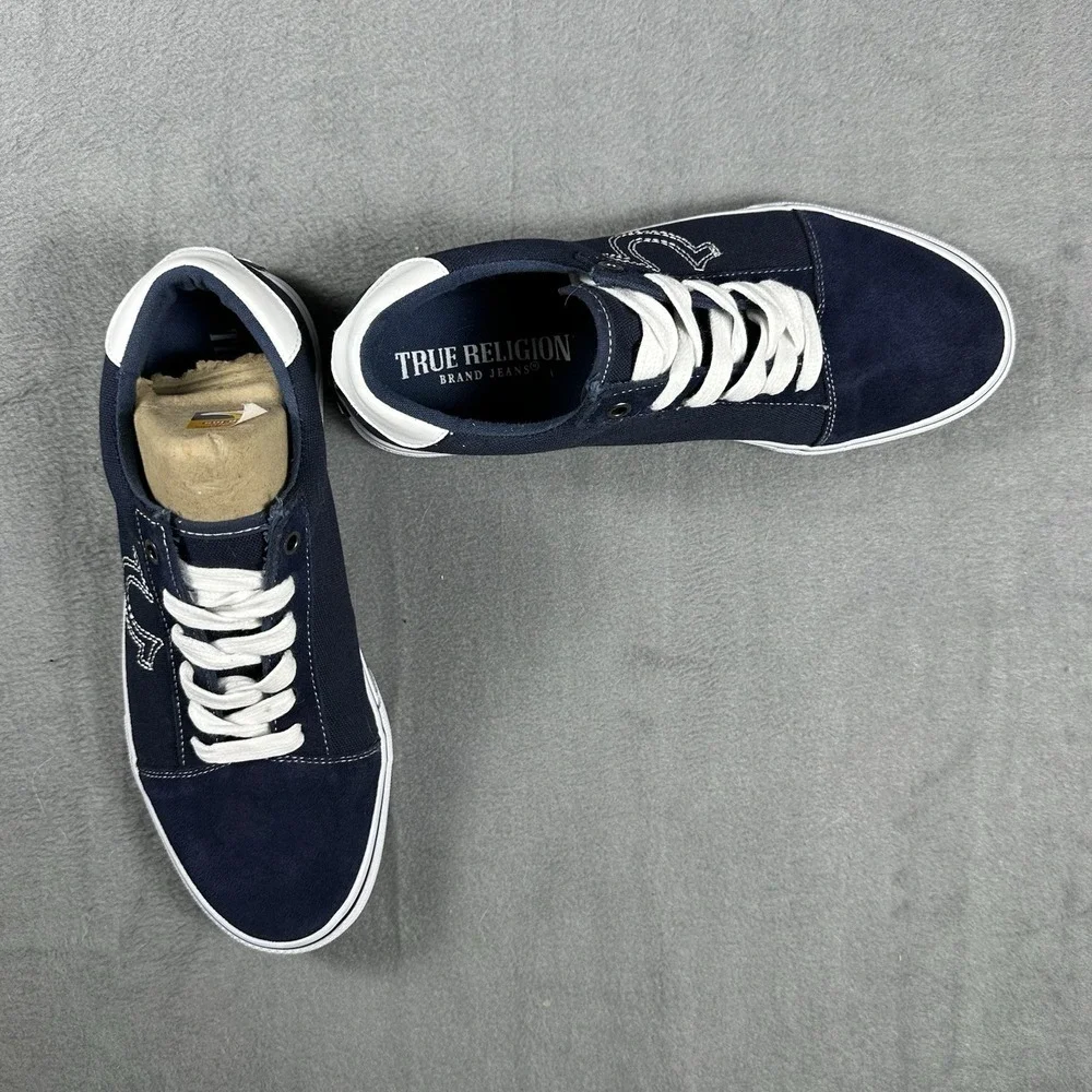 True Religion Nuno Sneakers Men's 9.5 Navy Suede Canvas Low Top